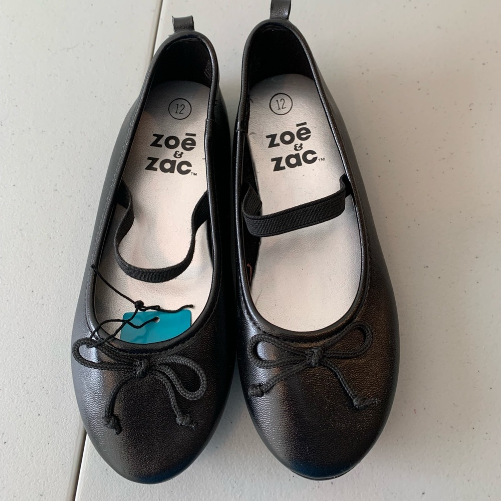 Girl’s ballet flats, size 12, black, NWT